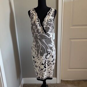 Elegant Lace V-Neck Midi Dress